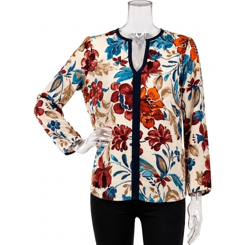 Zara Basic floral pullover blouse SKUW706